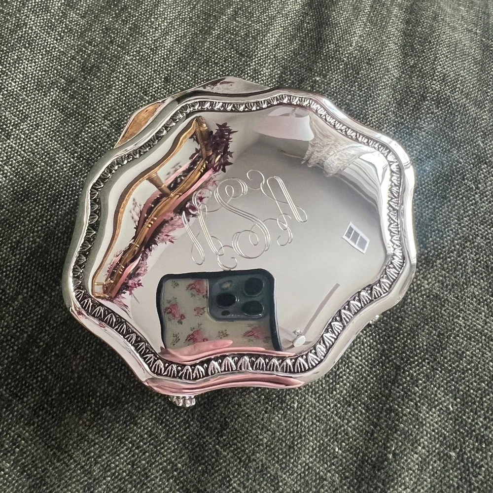 Silver Decorative Jewelry Box - Polished Silver Finish